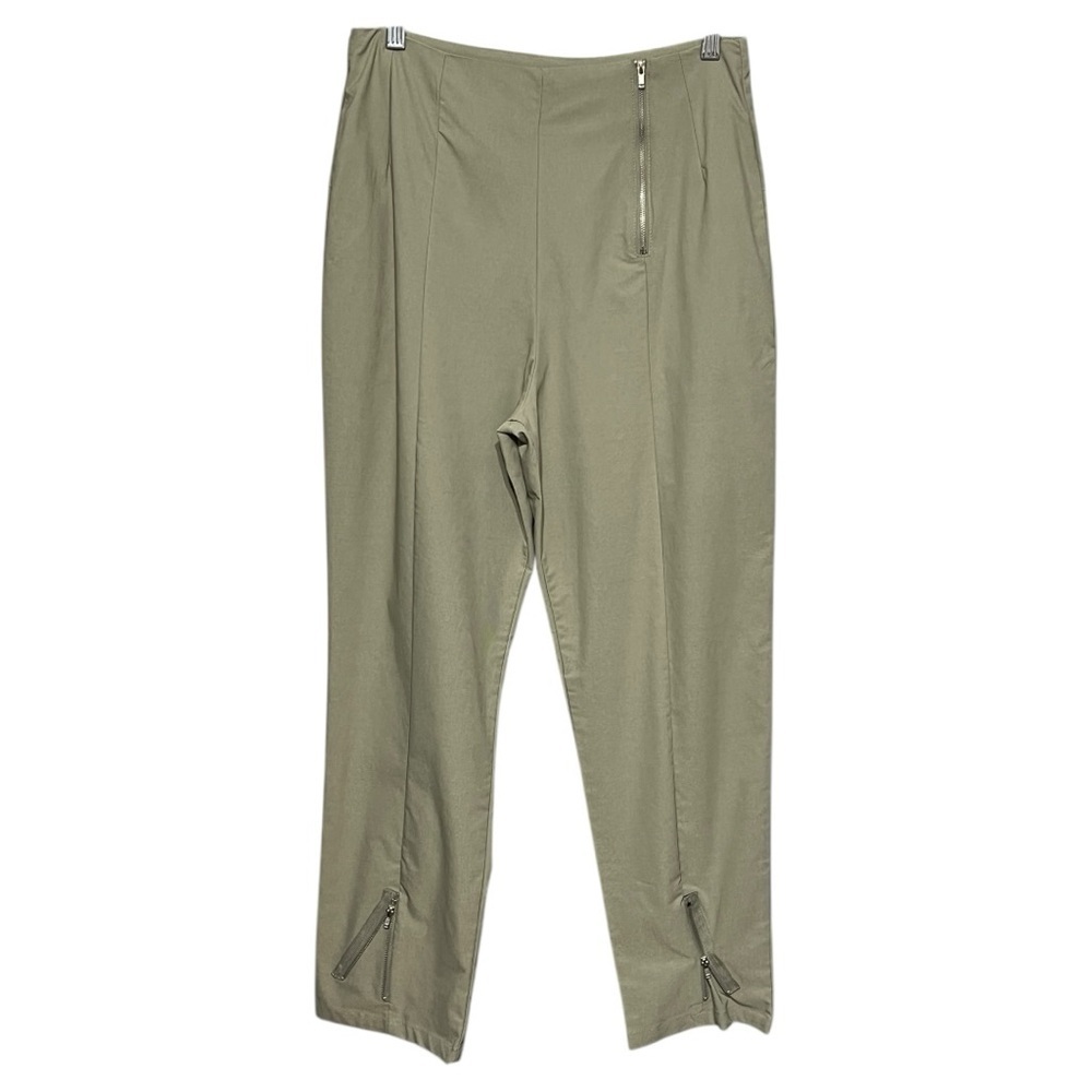Mia Inspiration Pleated High-Rise Pants Sage Straight Leg Trousers Size 1